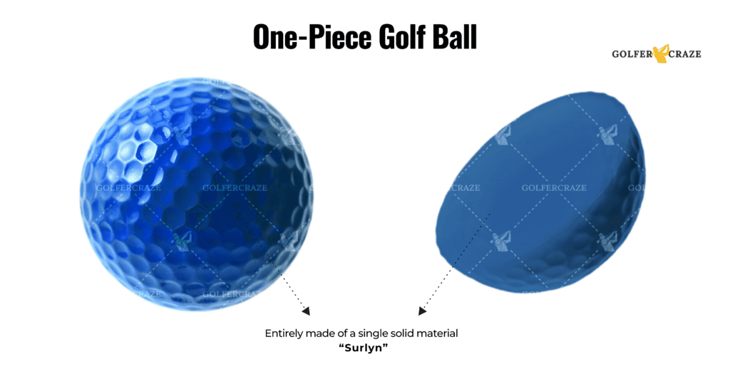 One piece golf ball construction