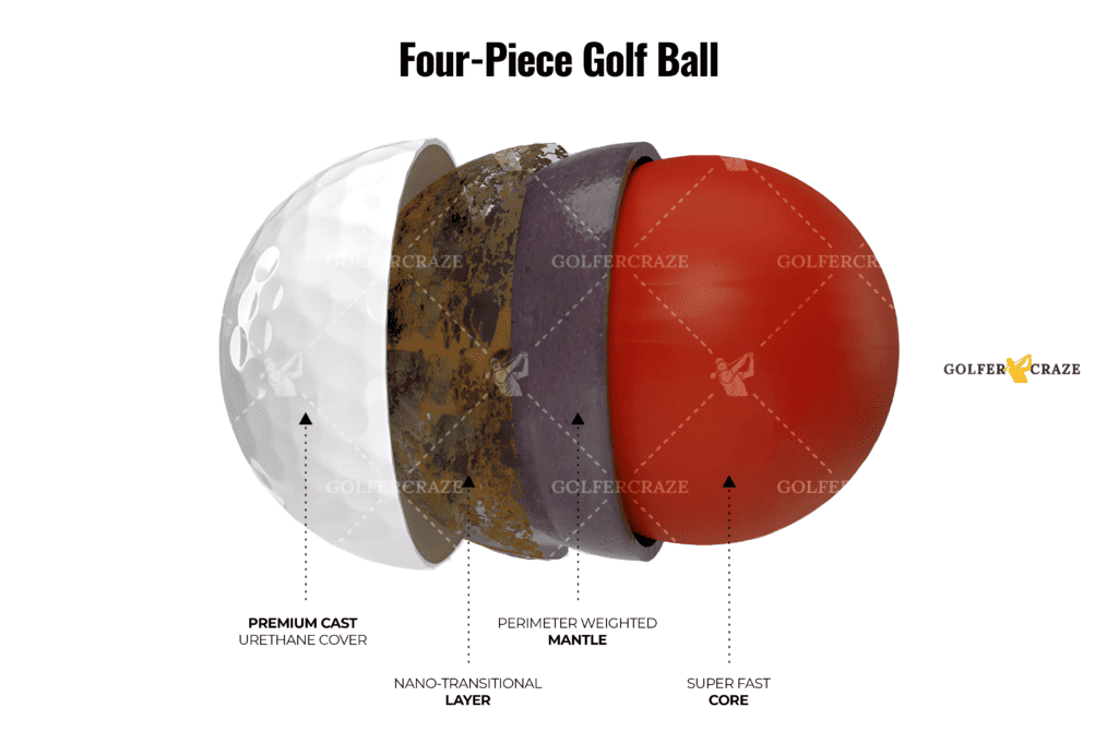 Four piece golf ball construction