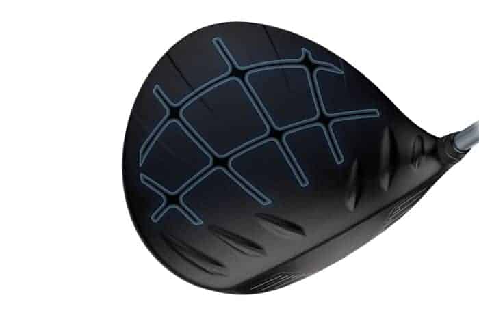 A close-up look at the PING G425 MAX driver's dragonfly crown technology.