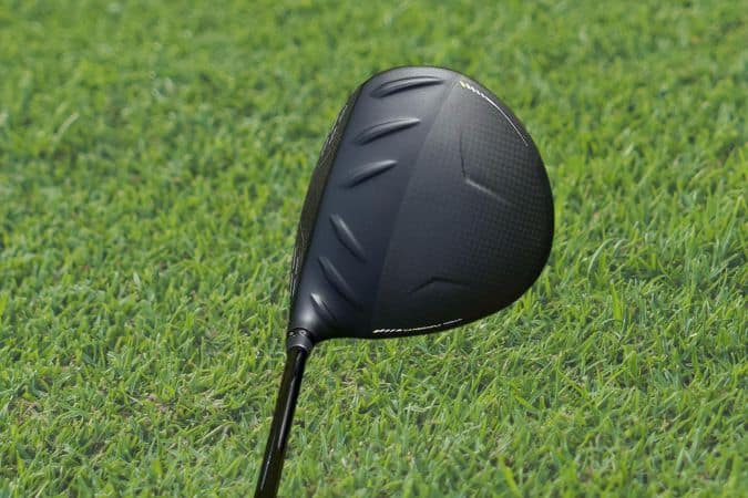 Close up look of the PING G430 Max Driver Carbon Fiber Crown 