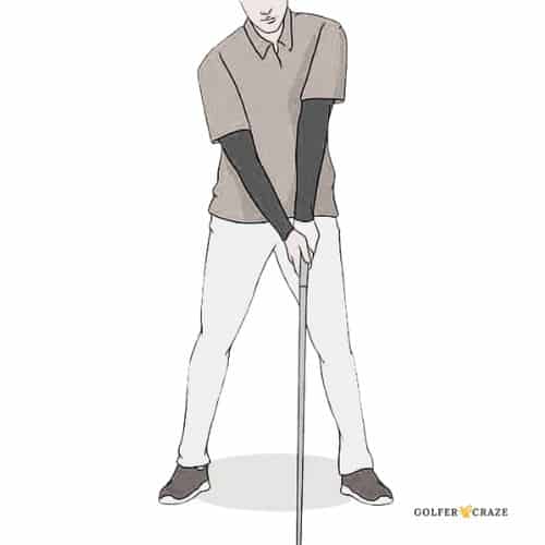 Correct golf stance illustration 