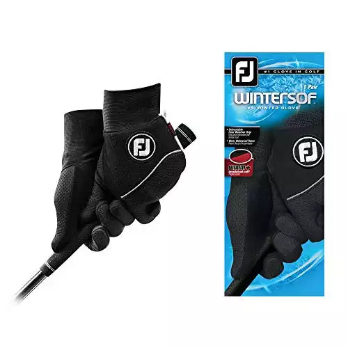 FootJoy Men's WinterSof Pair Golf Glove Black Large