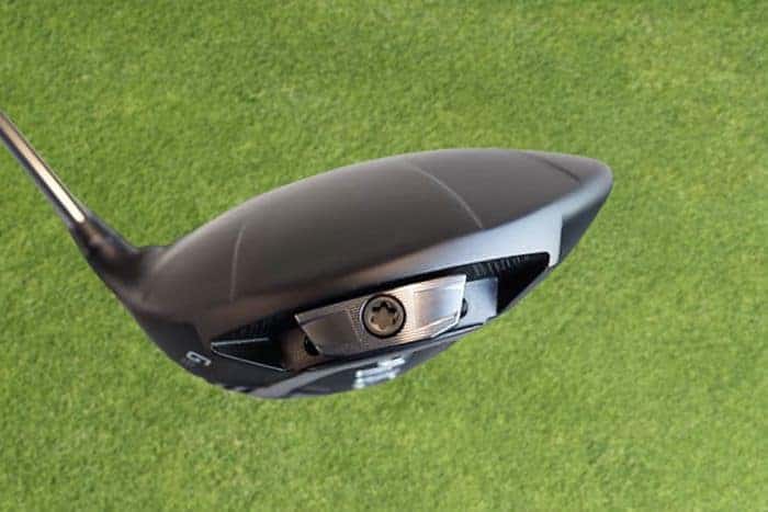 The movable tungsten weight on the PING G425 MAX Driver aids in a draw, neutral or fade bias.