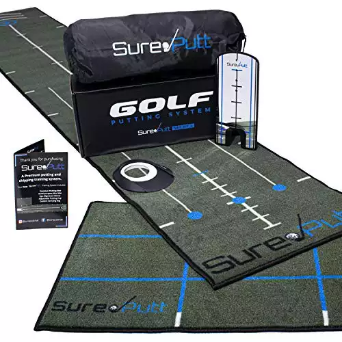 SurePutt Golf Putting Mat Indoor | Premium Practice Chipping and Putting Green